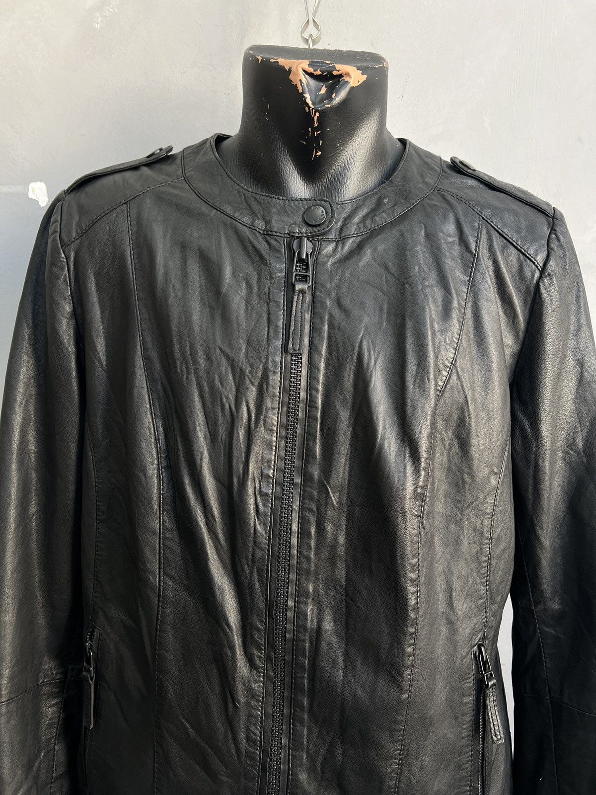 14th Addiction Black Leather biker Jacket Vintage 14th addiction style y2k Size US M / EU 48-50 / 2 - 2 Thumbnail