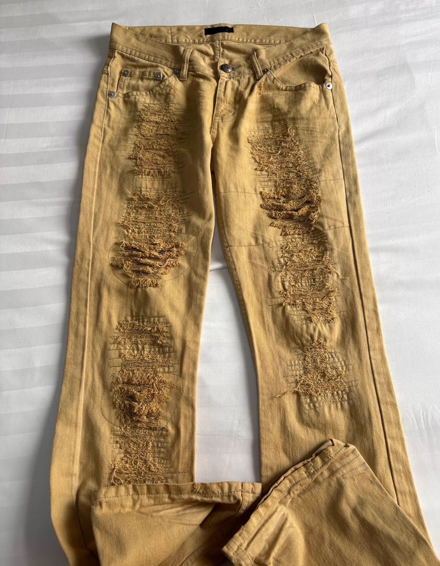 Other Midas Vintage Jpn Distressed Ripped Stitch Denim Jean Size US 33 - 2 Thumbnail