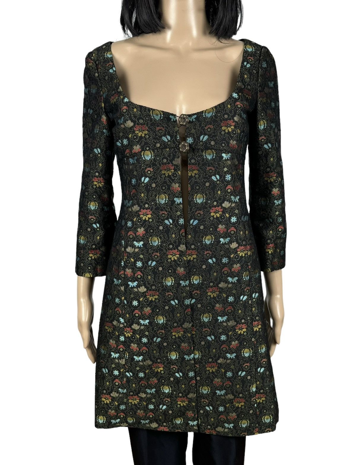 Miu Miu Miu Miu Coat Dress Wool Embroidered Floral Printed size 42 Size M / US 6-8 / IT 42-44 - 3 Thumbnail