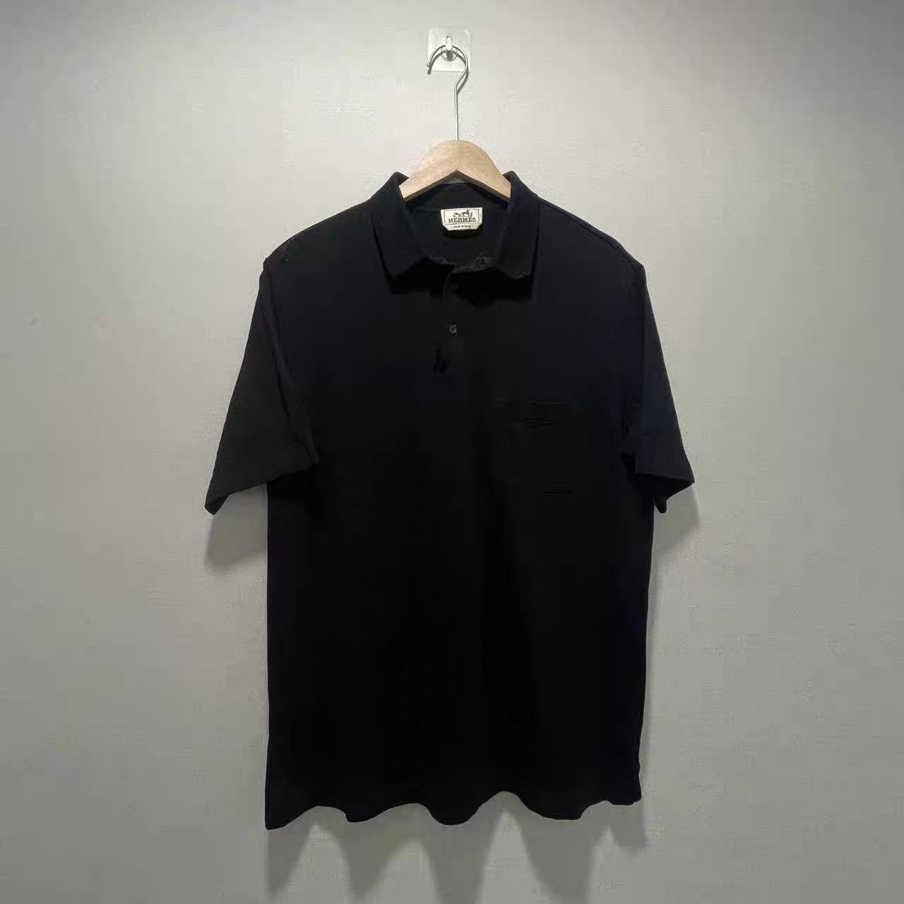 Hermes HERMES Broderie H Button-Down Black Polo K15 Size US XL / EU 56 / 4 - 1 Thumbnail
