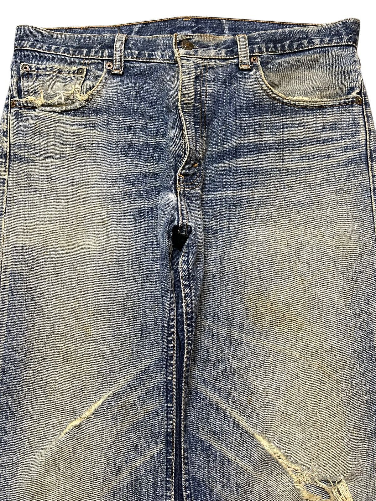 Levi's Vintage 90s Levis 505 Mud Faded Wash Ripped Loose Jeans Size US 34 / EU 50 - 3 Thumbnail