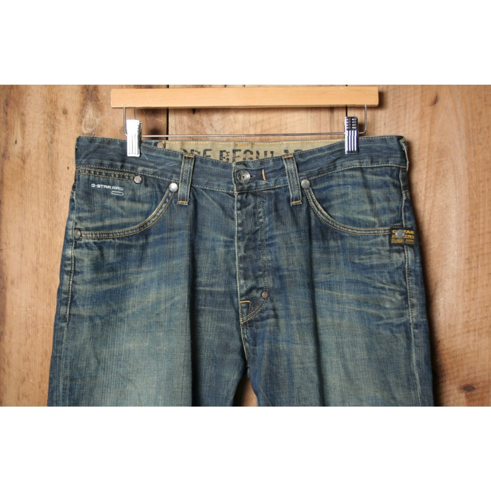 G-Star G-STAR RAW Core Regular Soiled Wash Blue Jeans Sz. 34x27 Bootcut Men Regular Denim Cotton Jeans Mens 1990s 2000s Size US 34 / EU 50 - 2 Thumbnail