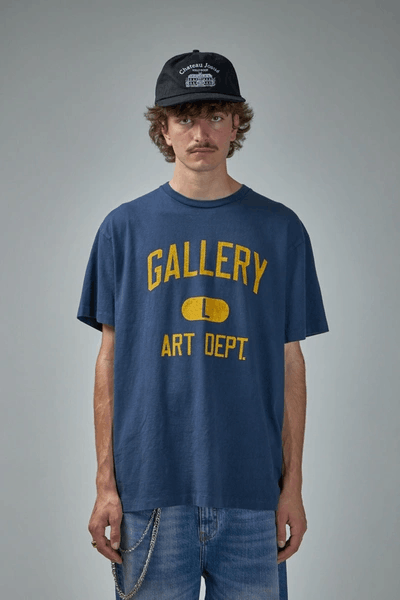 Gallery Dept. Gallery Dept Art Dept Navy/Yellow Logo Department Tee - 2XL Size US XXL / EU 58 / 5 - 2 Thumbnail