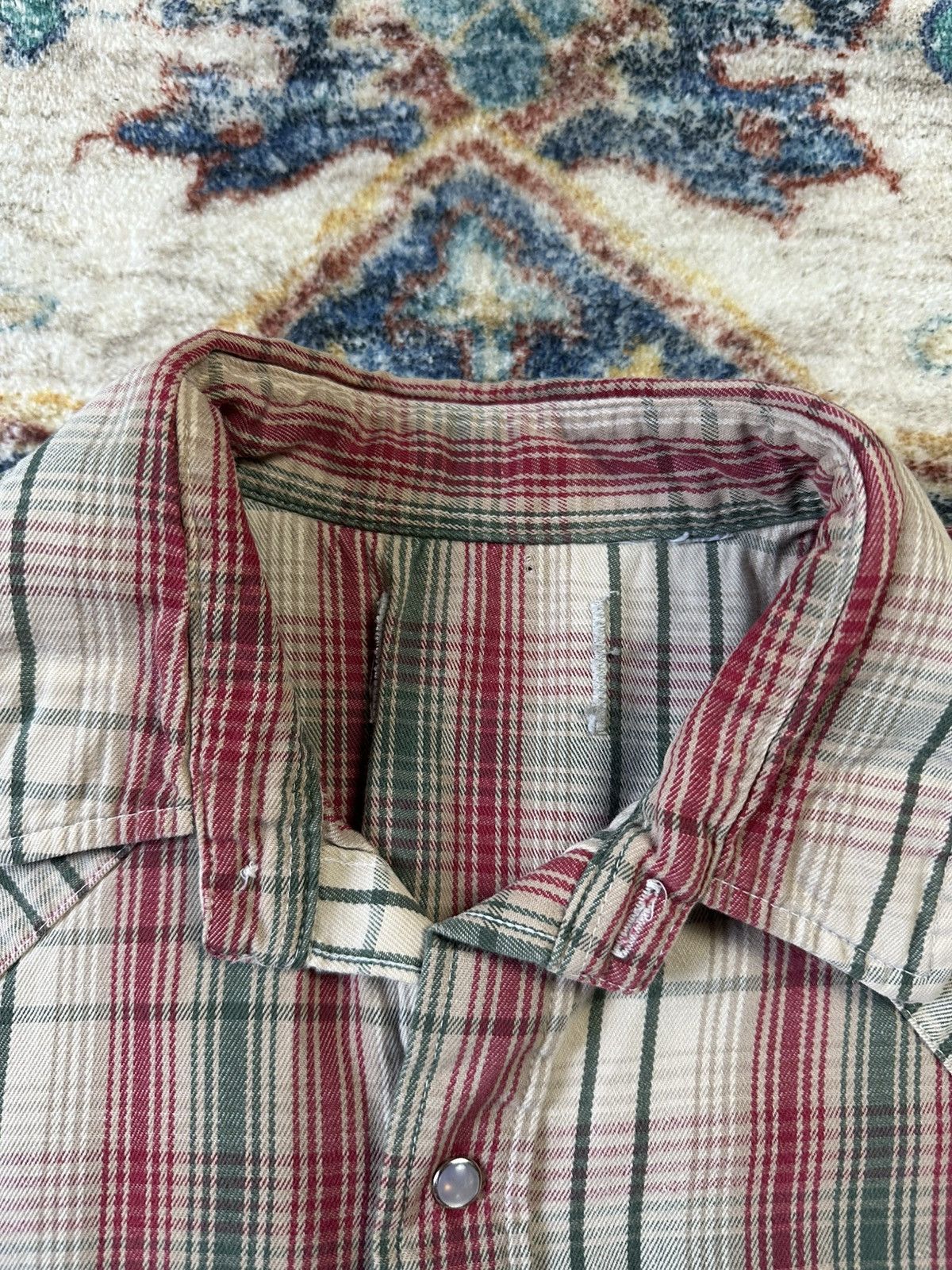 Vintage Vintage 80s Plaid Pearl Snap Shirt Size XL Size US XL / EU 56 / 4 - 3 Thumbnail