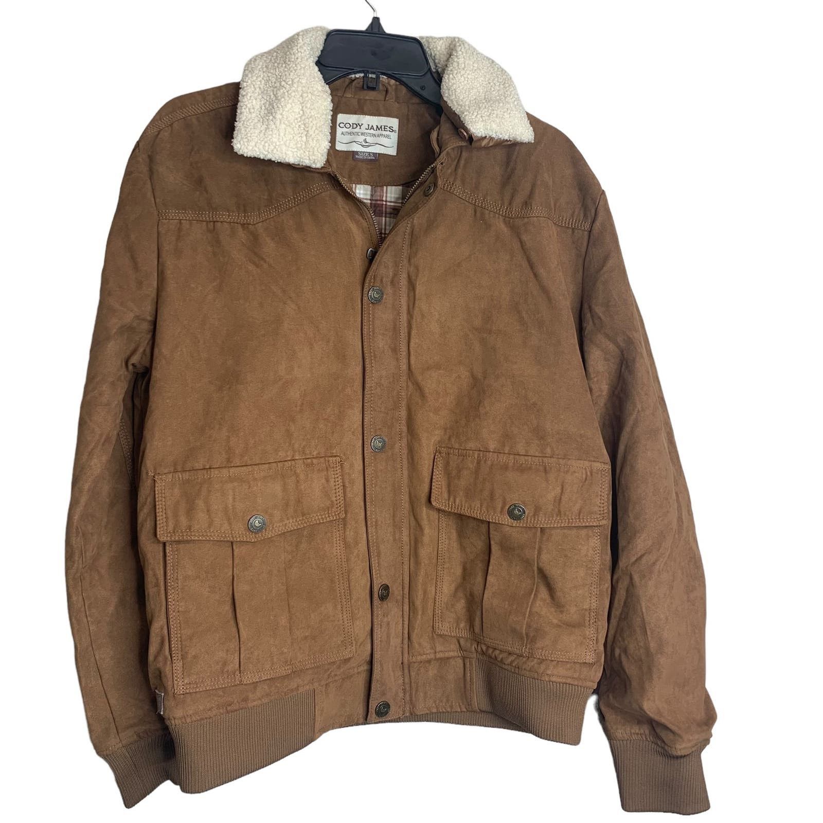 image of Cody James Dark Brown Swayed Bomber Men's Jacket Size S