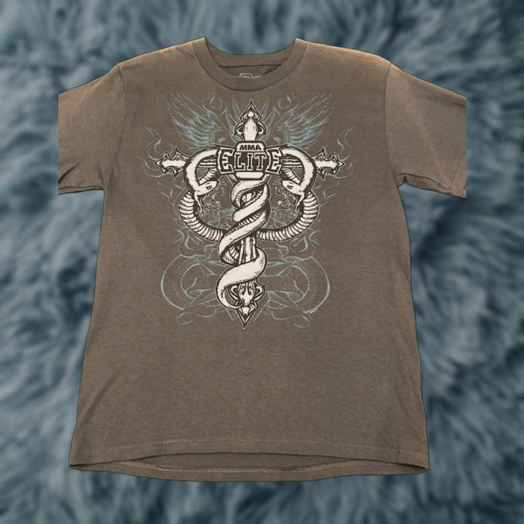 Vintage VINTAGE MMA Elite Shirt Mens S Gray Snakes Cross VTG Y2K Punk Grunge UFC Raver Size US S / EU 44-46 / 1 - 1 Thumbnail