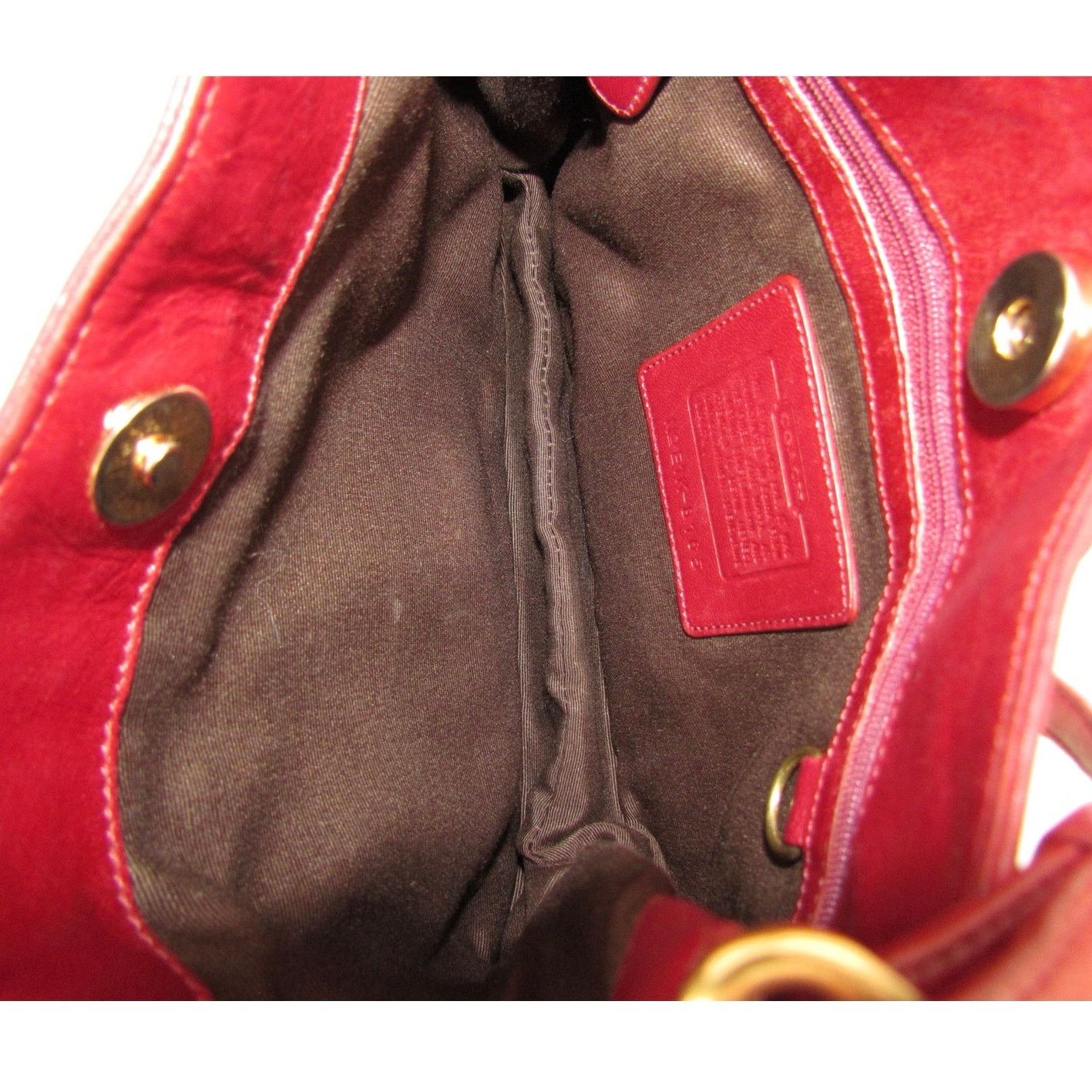 Coach Authentic Coach Y2K Vintage Red Smooth Leather Bag Size ONE SIZE - 7 Thumbnail