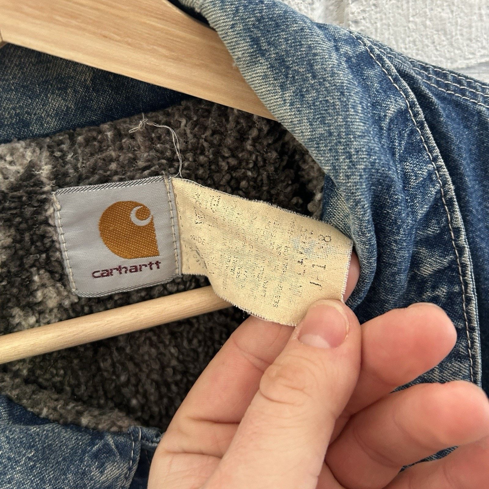 Carhartt Vintage Carhartt Aztec Pile Denim Chore Jacket “Darkstone” Size US XL / EU 56 / 4 - 14 Thumbnail