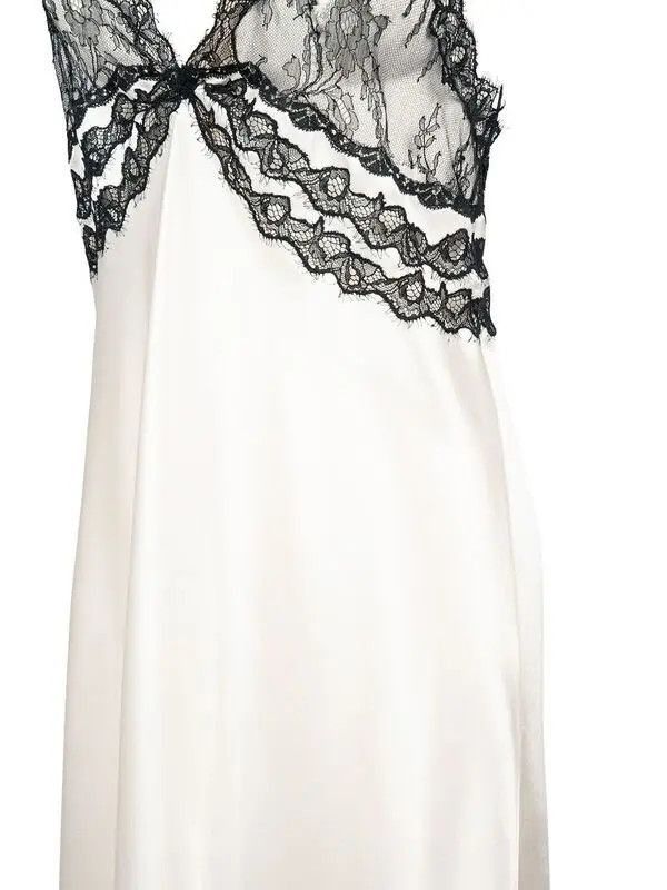 Saint Laurent Paris o1tp1o1224 Lingerie Dress In Silk And Lace in Black/White Size L / US 10 / IT 46 - 5 Thumbnail