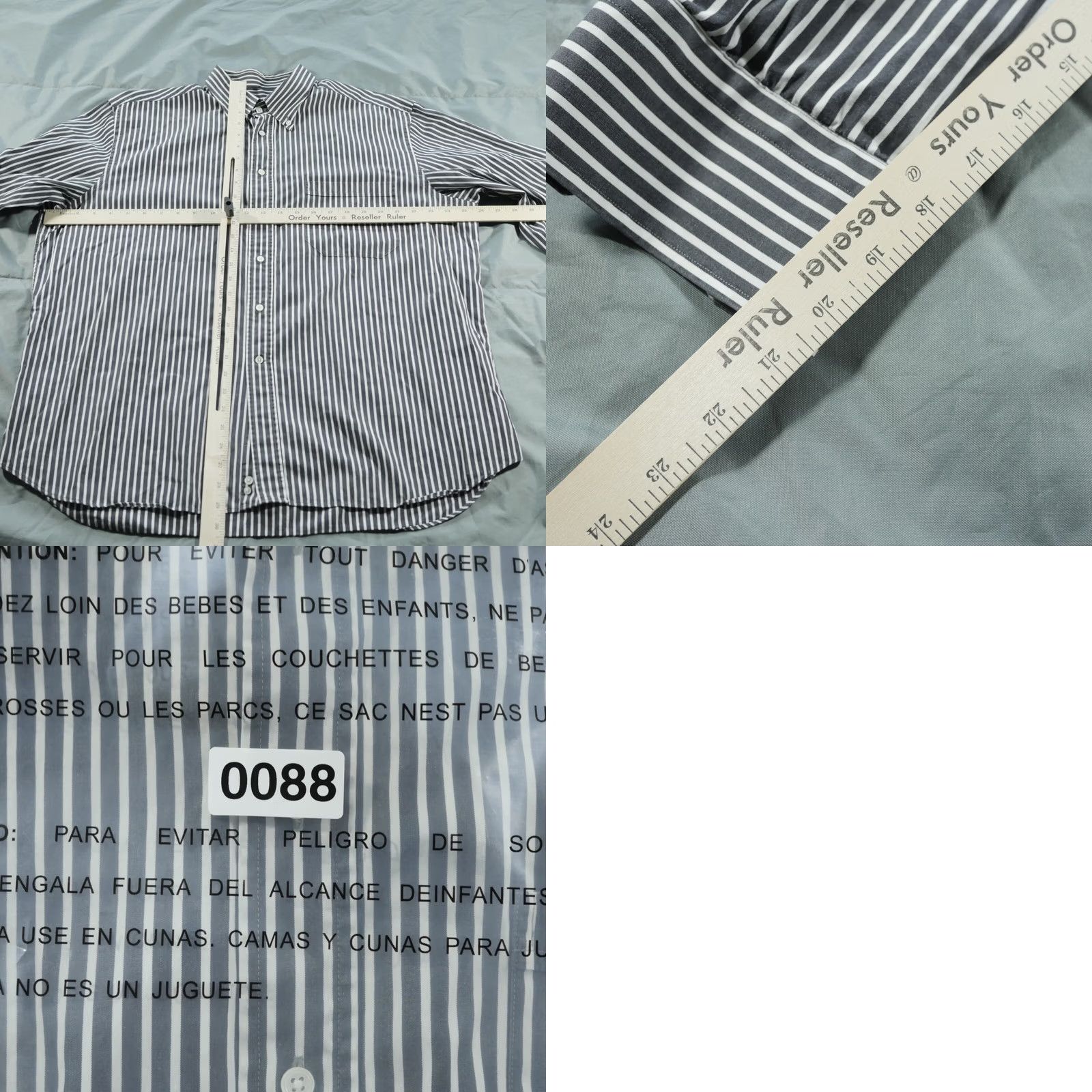 Canali Canali Shirt Mens 45 Black White Striped Barrell Cuffs Button-Down Italy Size US XXL / EU 58 / 5 - 9 Thumbnail