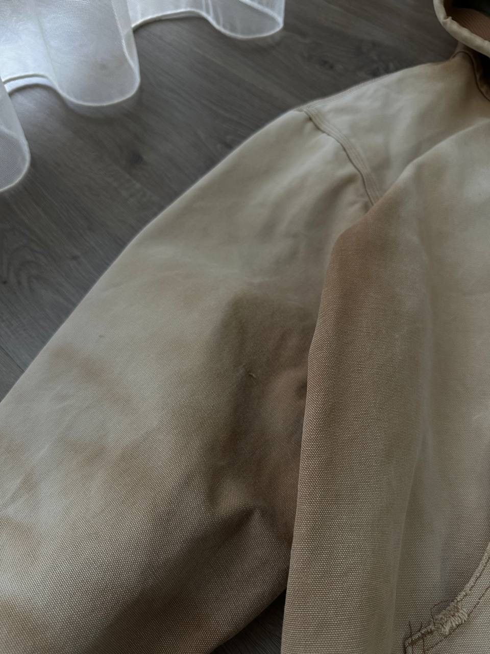 Carhartt × Carhartt Wip × Vintage Vintage Carhartt Active Detroit Denim Beige Faded Jacket Size L / US 10 / IT 46 - 7 Thumbnail