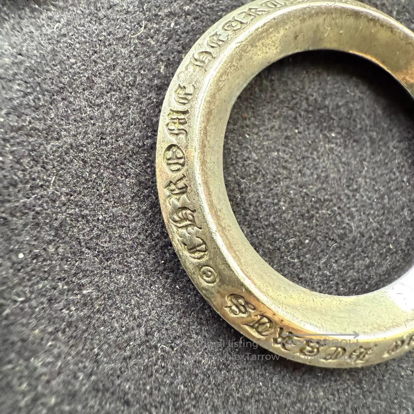 Chrome Hearts Silver Engraved Band Ring. Size ONE SIZE - 4 Thumbnail