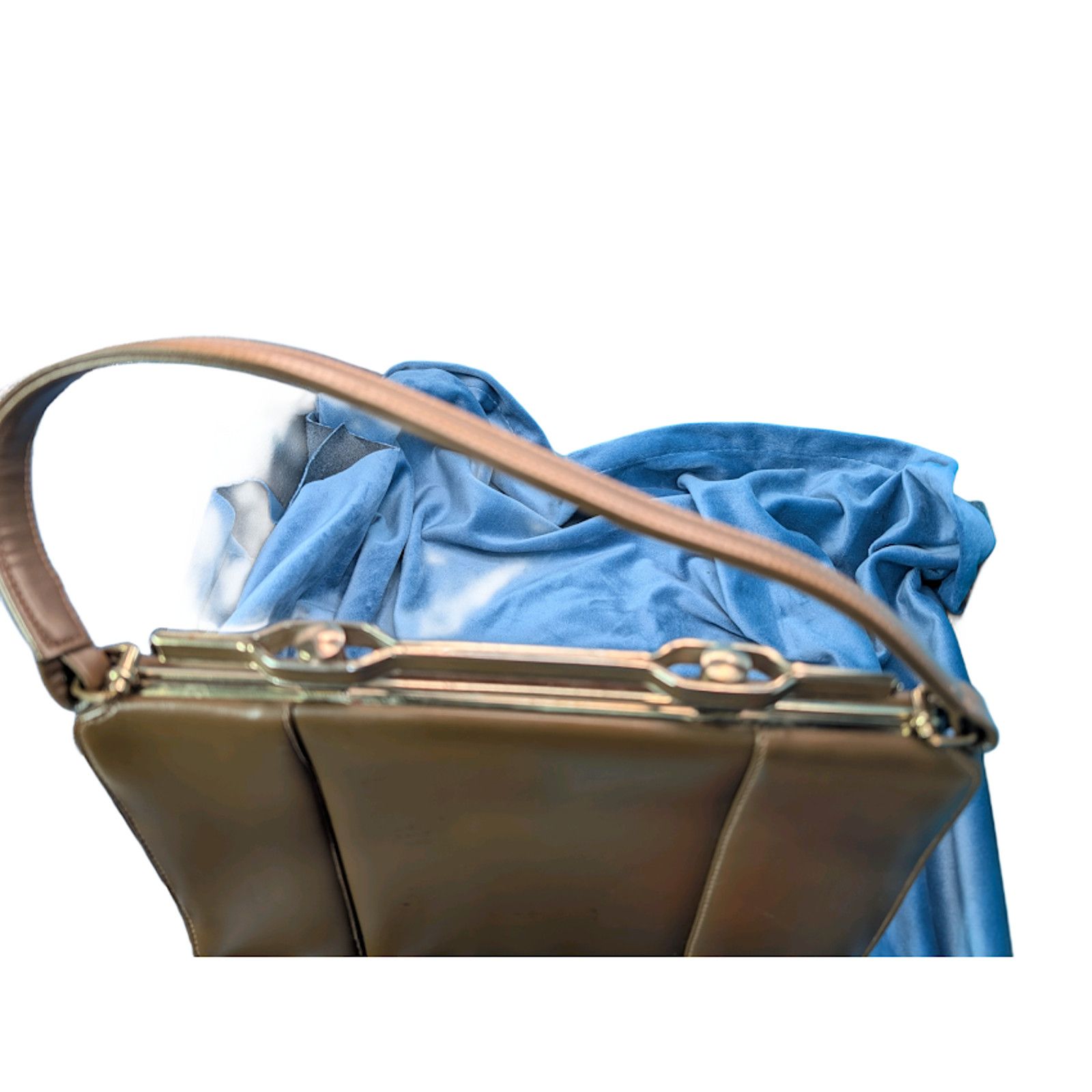 The Unbranded Brand Vintage Brown Structured Frame Handbag with Top Handle Size ONE SIZE - 5 Thumbnail