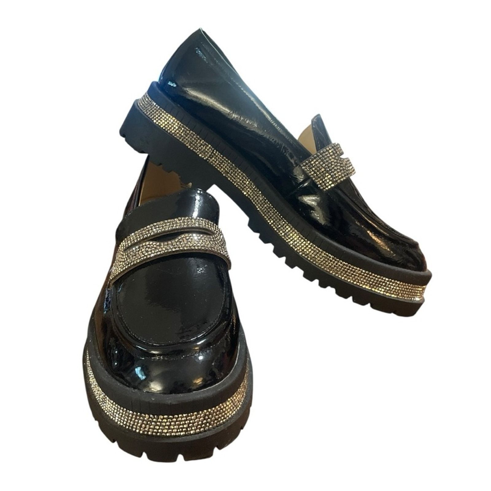 Jessica Simpson Jessica Simpson Everlynn Penny Lug Sole Gemstone Loafer Size US 8 / IT 38 - 6 Thumbnail
