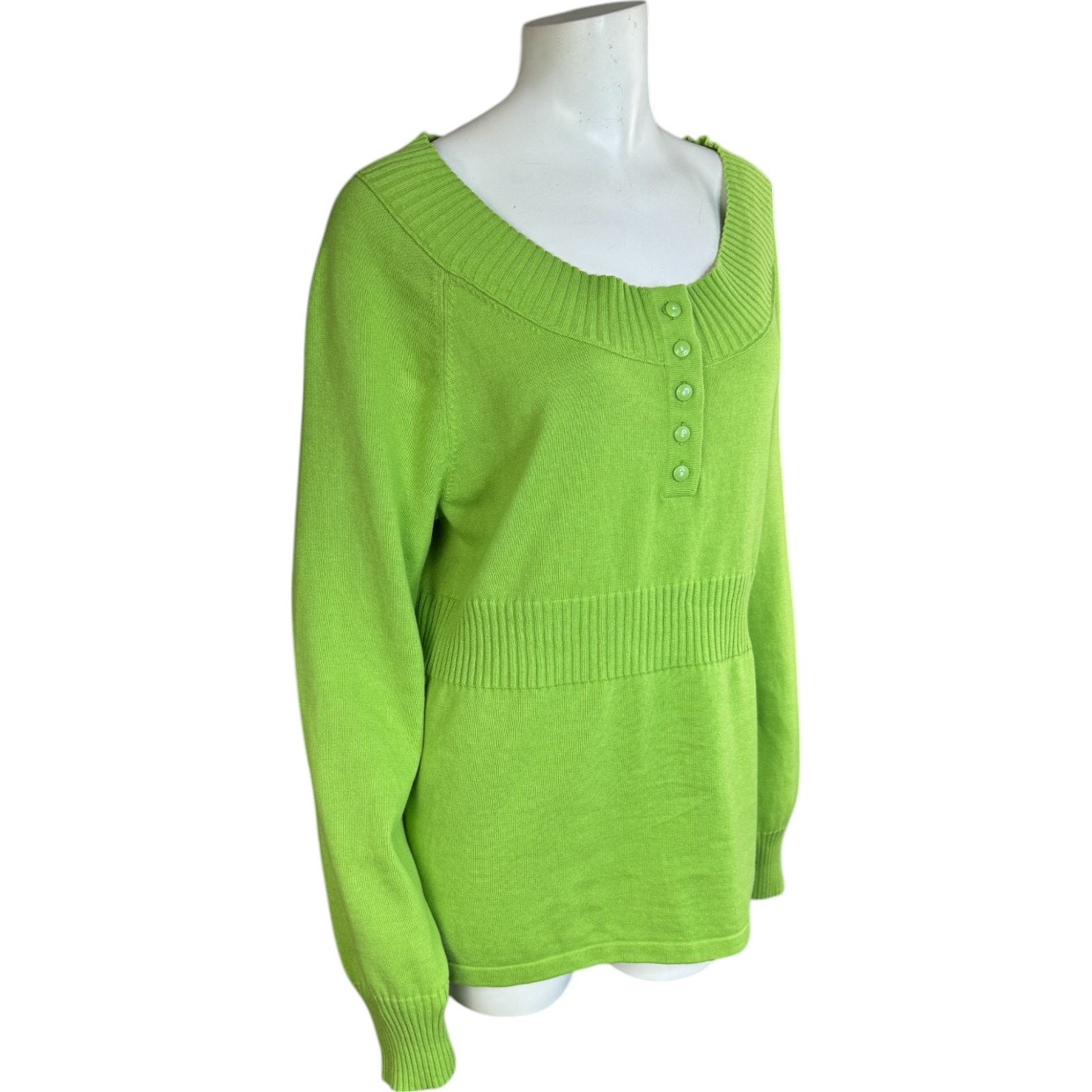 Jones New York Jones New York Sport Green Henley Sweater Green XL NWT Size XL / US 12-14 / IT 48-50 - 7 Thumbnail