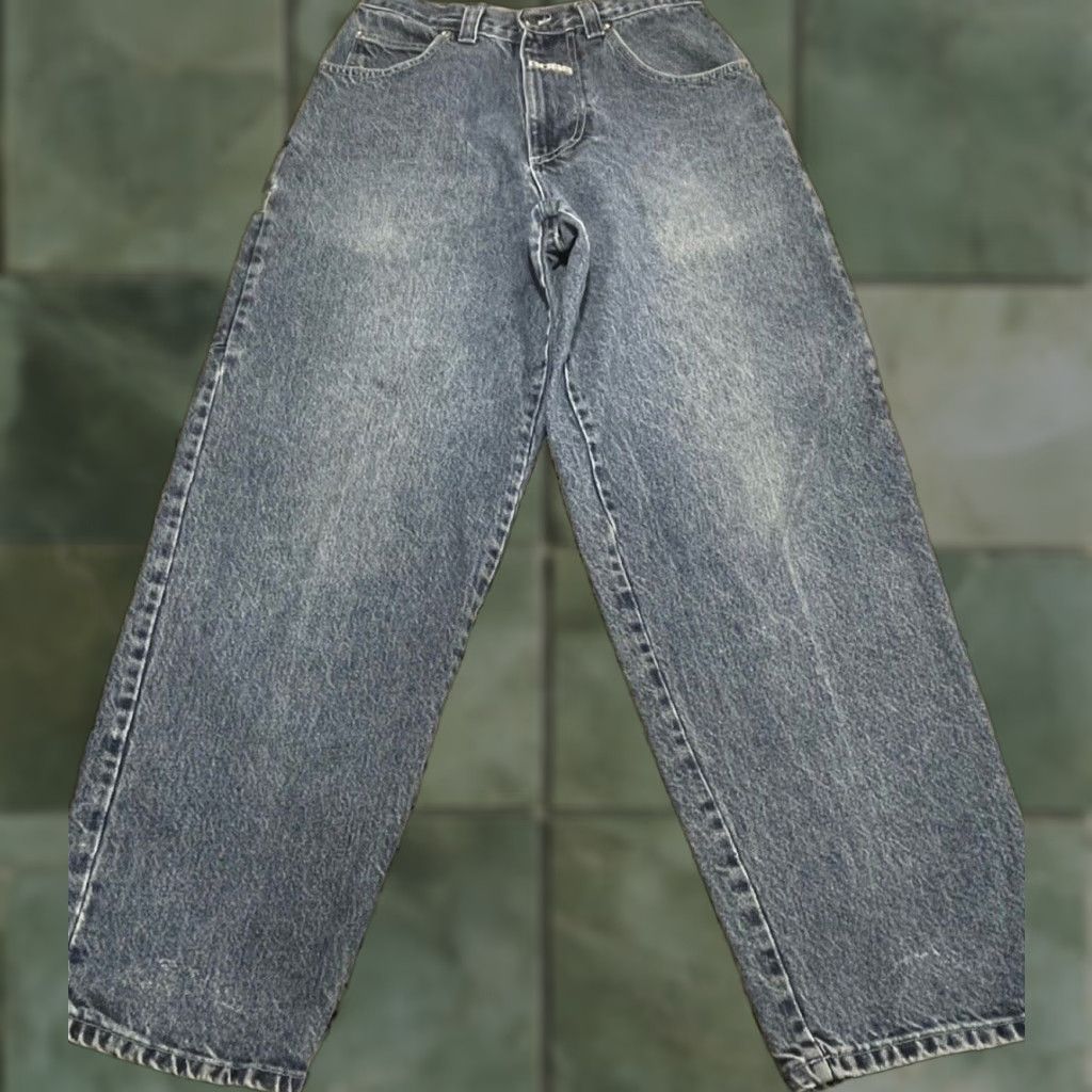 Vintage VINTAGE Boss Jeans Men Jeans 29x30.5 Black 90s Grunge Y2K Skater USA Made Embroidered Wide-Leg Baggy Size US 29 - 1 Thumbnail