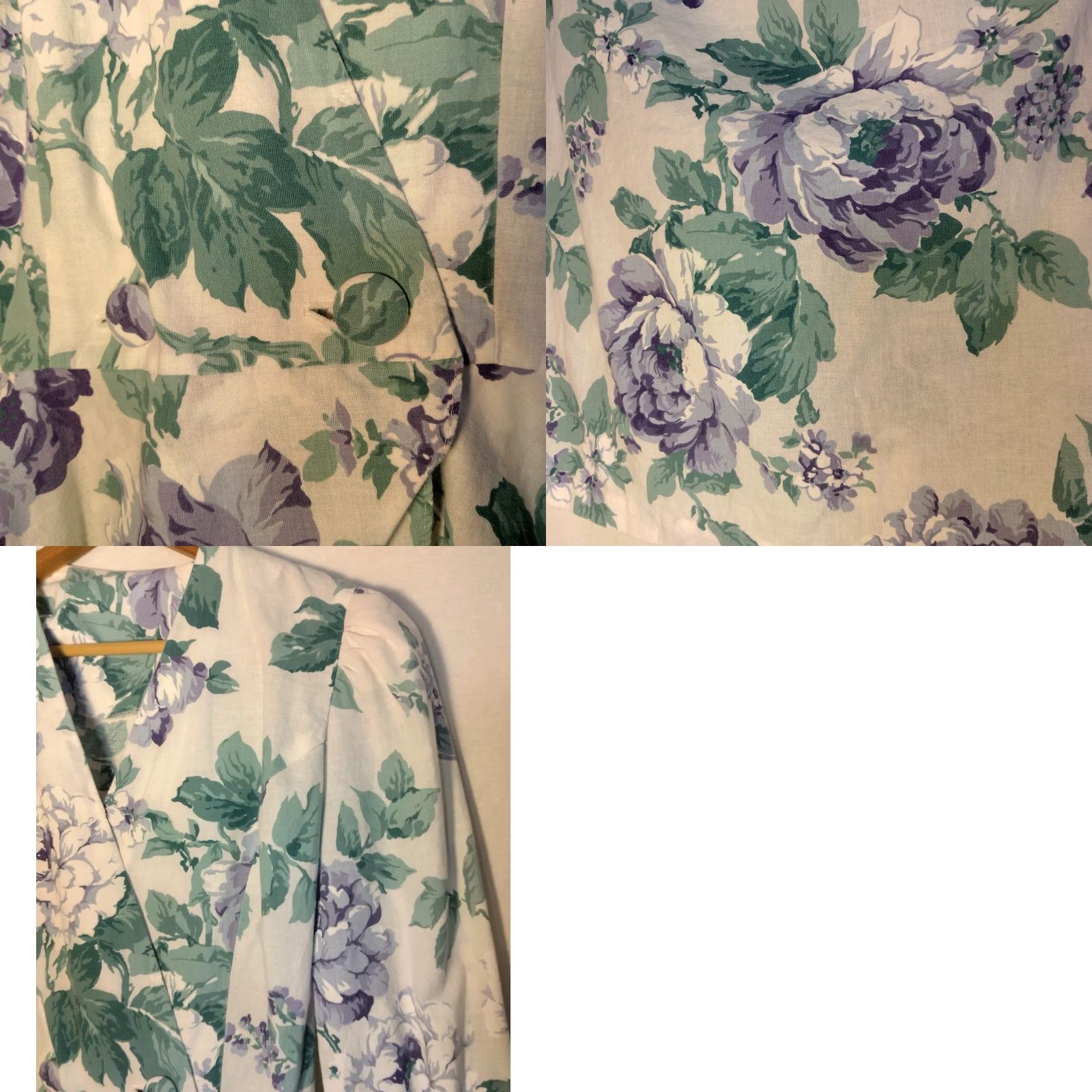 Vintage Vintage Outfit Set White Purple Peony Floral Peplum Top Skirt 2 Piece Shirt Bottom Women Size 10 Size L / US 10 / IT 46 - 9 Thumbnail
