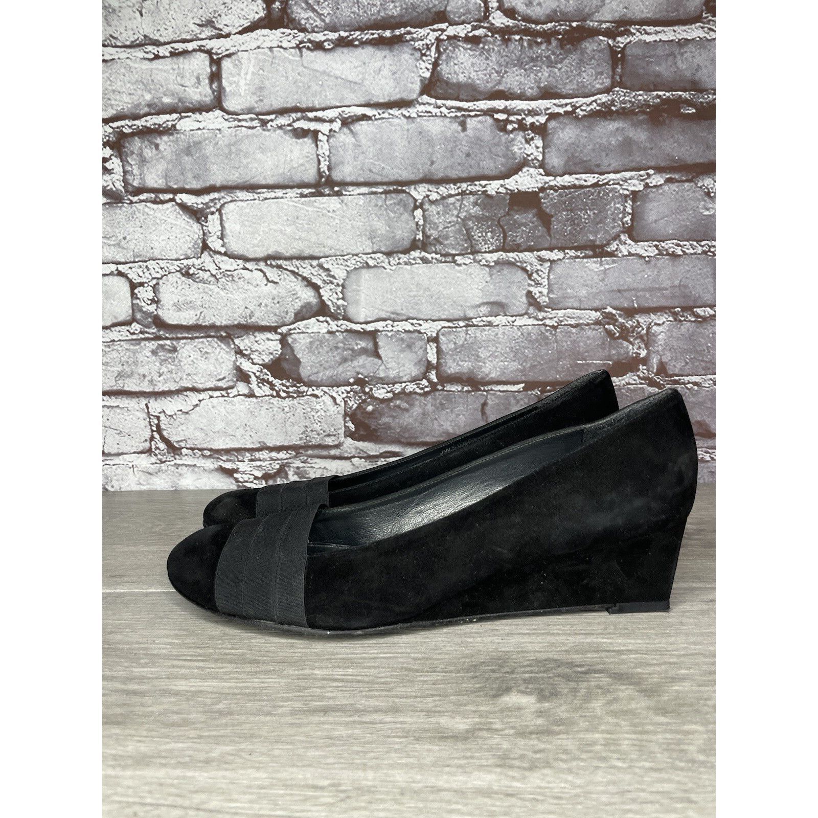 Stuart Weitzman Stuart Weitzman Black Suede Leather High Wedge Pumps Shoes W Size US 10 / IT 40 - 18 Thumbnail