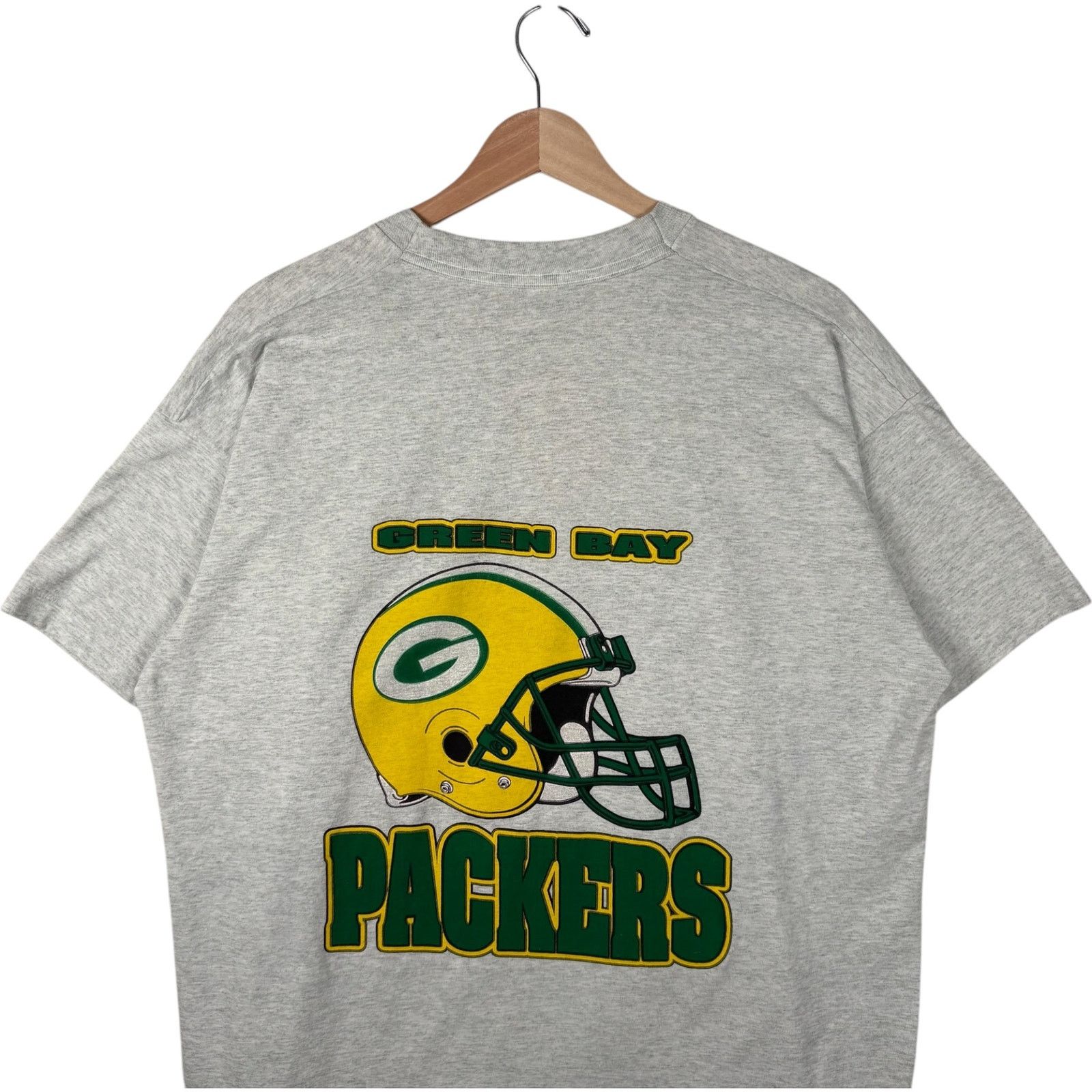 Fruit Of The Loom Vintage Green Bay Packers Back Helmet Spellout NFL Tee XL Size US XL / EU 56 / 4 - 6 Thumbnail