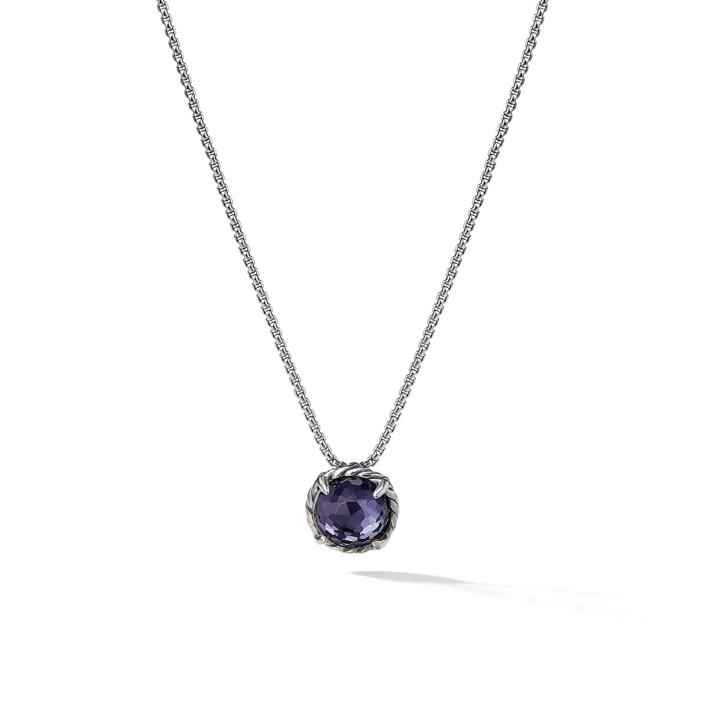 o1w1db10525 N11982 Necklace in Silver with Black Orchid