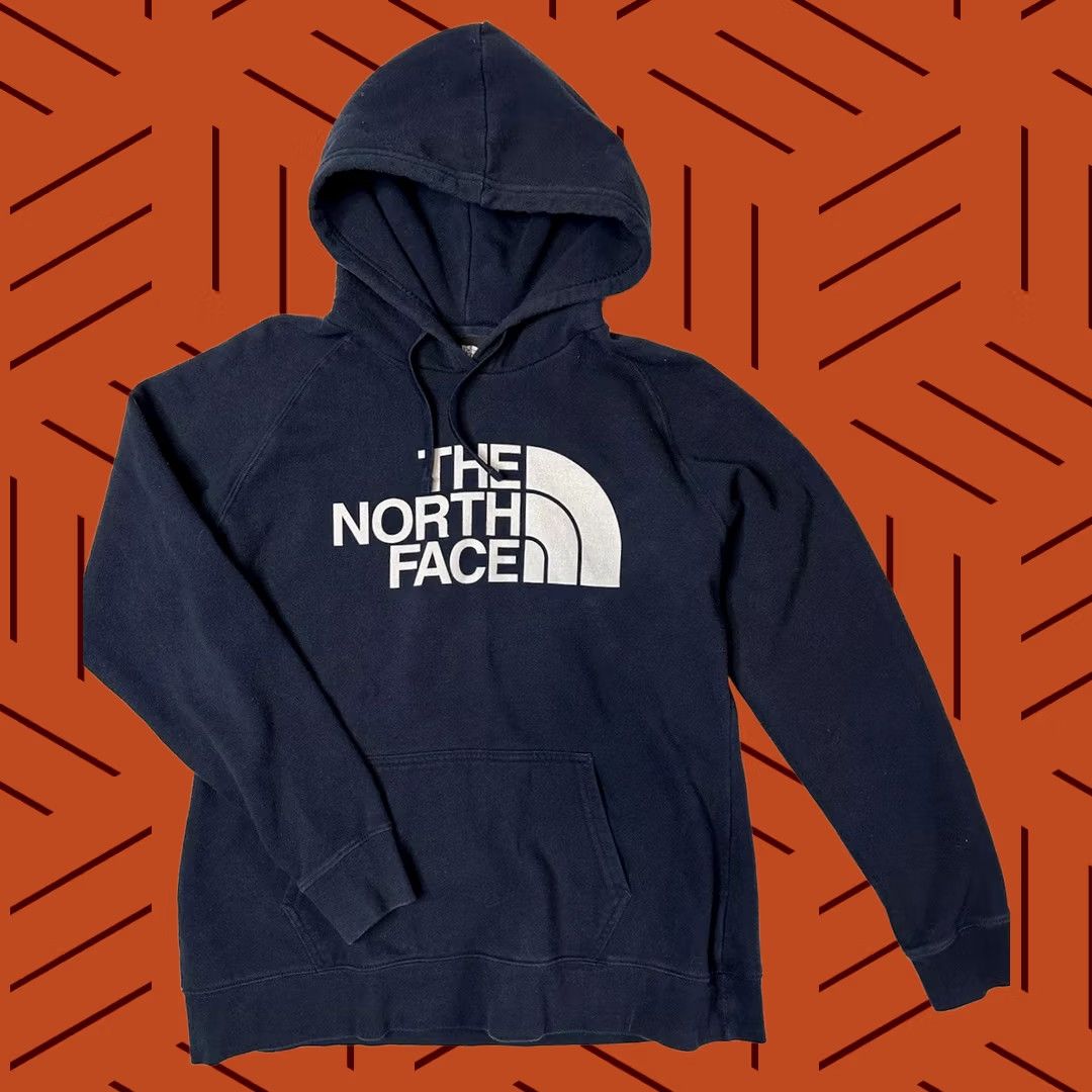 The North Face VINTAGE The North Face Hoodie Pullover Navy Blue White Women L White Navy Blue Pullover Hoodie Womens L Size L / US 10 / IT 46 - 1 Thumbnail
