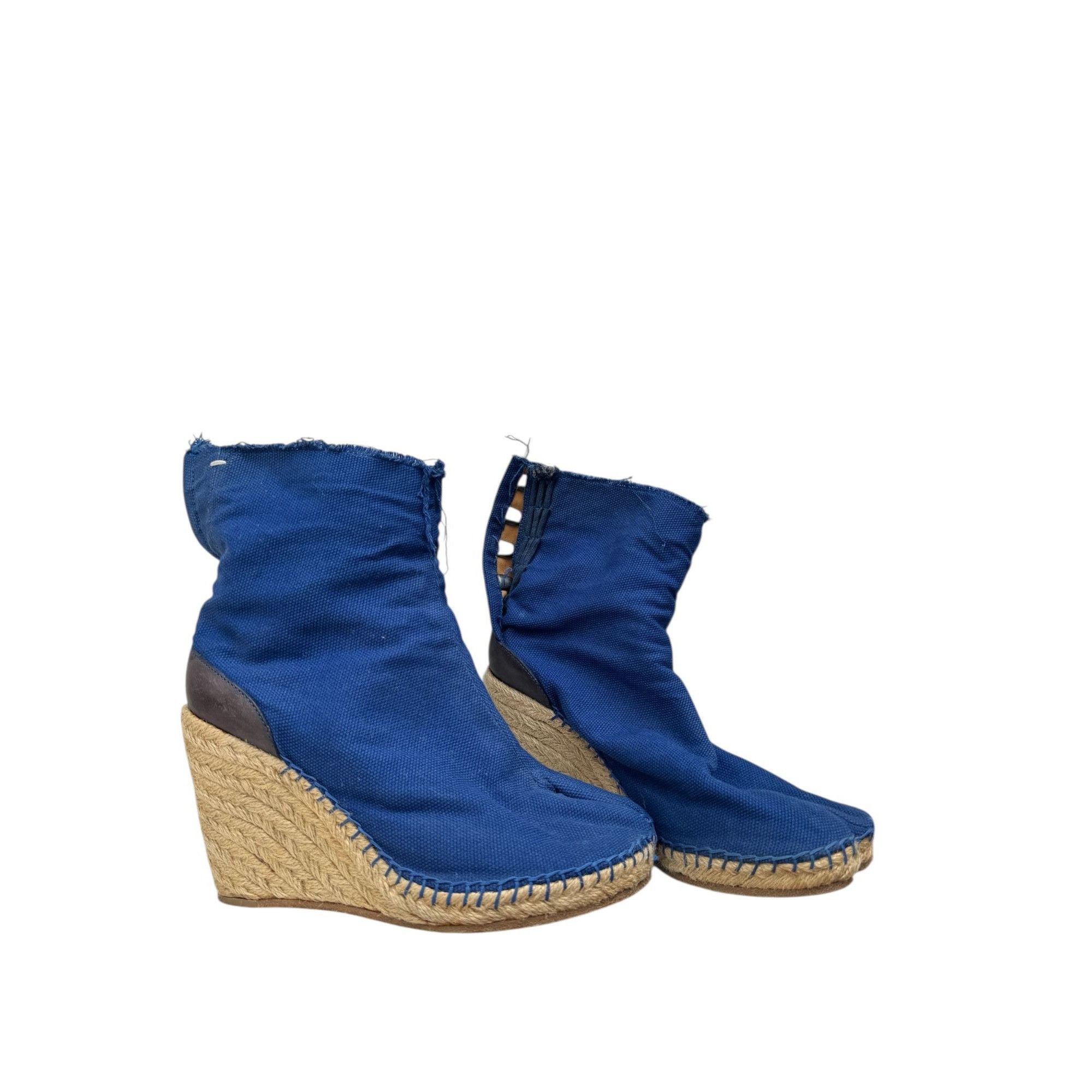 Maison Margiela Blue Tabi Wedge Boots Size US 6 / IT 36 - 2 Thumbnail