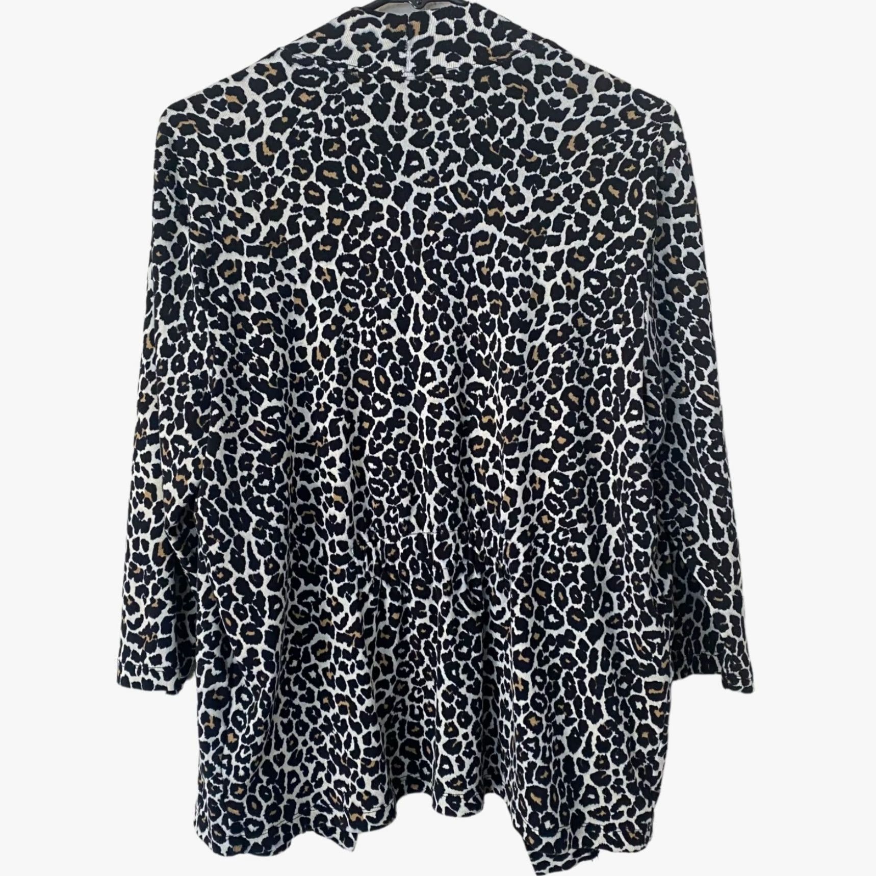 Vintage Rafaella Open Front Leopard Print Cardigan Sweater Womens XL Black Brown Casual Size XL / US 12-14 / IT 48-50 - 4 Thumbnail
