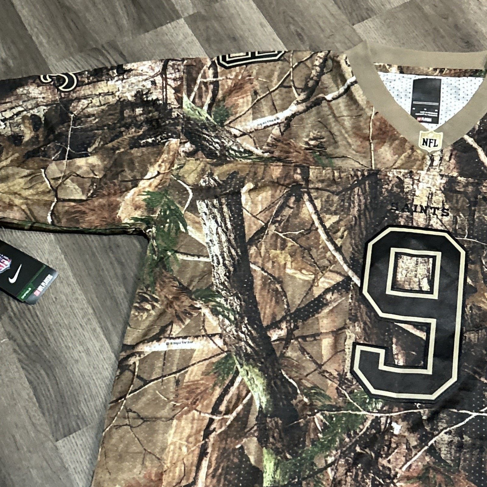 Nike Men’s 52 On Field #9 Brees Saints Real Tree Nike Jersey NWT Size US L / EU 52-54 / 3 - 4 Thumbnail