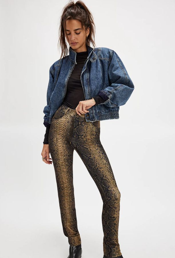 Norma Kamali Norma Kamali High-Waist Pencil Pants Python ( L/36 ) Size 22" - 5 Thumbnail