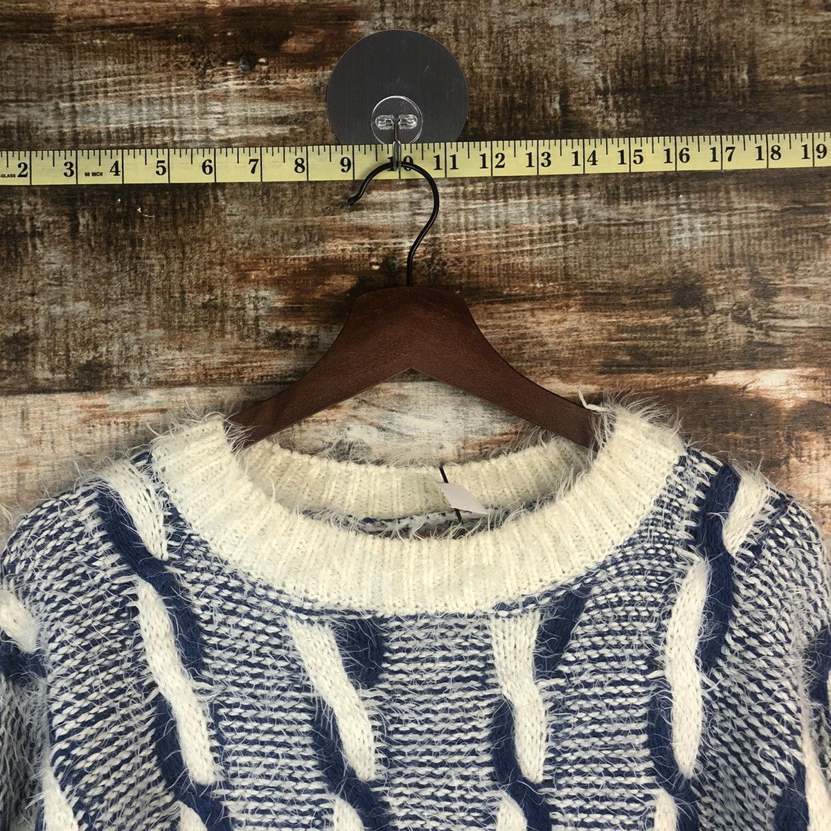 Homespun Knitwear DLL Rose Bowl Blue mohair shaggy fur Knitwear #C540 Size M / US 6-8 / IT 42-44 - 4 Thumbnail