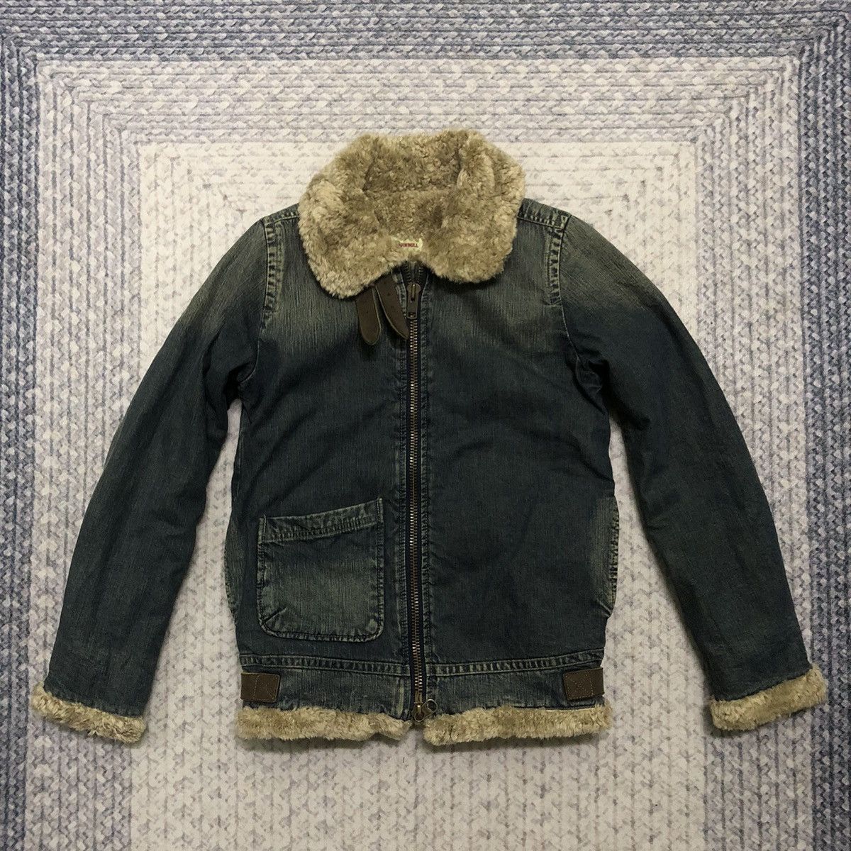 Japanese Brand × Johnbull × Vintage Rare Vintage Johnbull Fur Denim Jacket Size US XXS / EU 40 - 1 Thumbnail