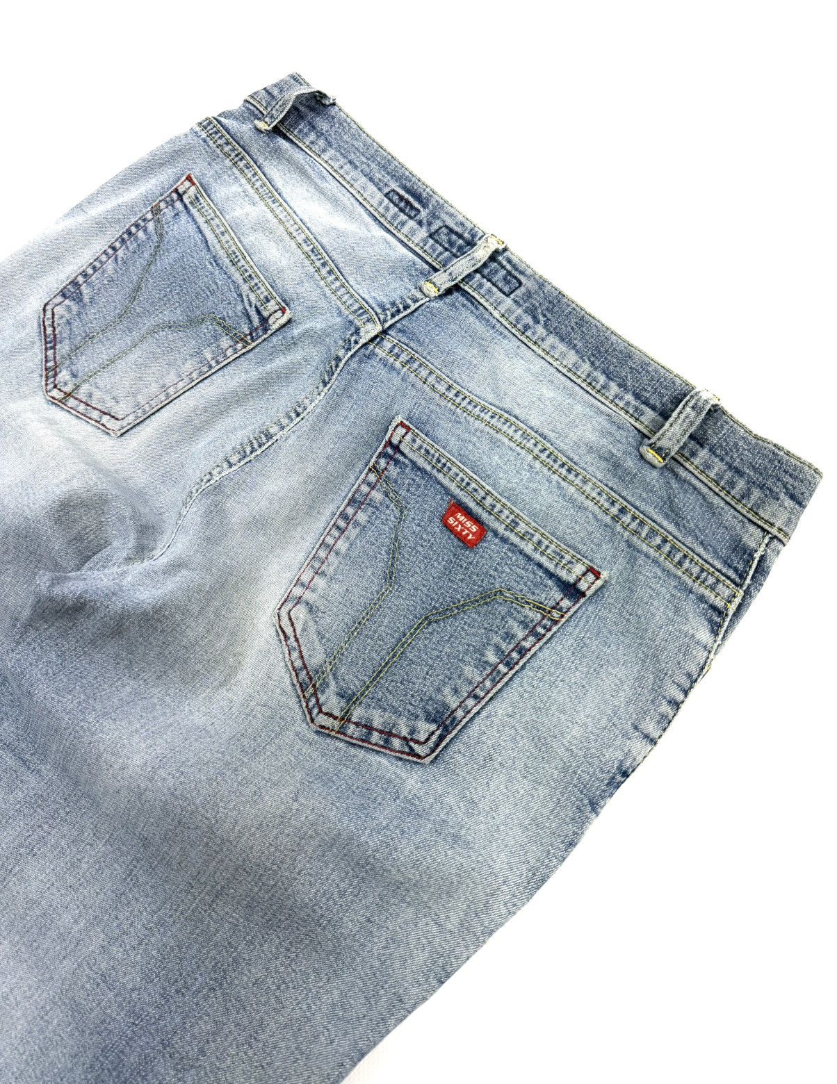 Miss Sixty Rare Miss Sixty Y2K Flared Jeans Blue Vintage 31 Faded Denim Size 31" - 9 Thumbnail