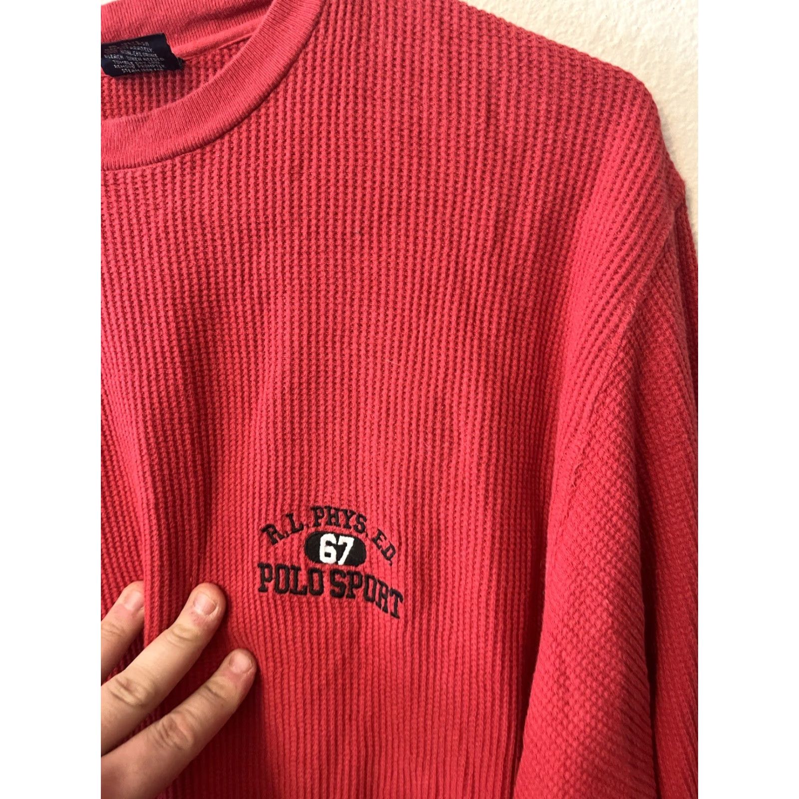 Polo Ralph Lauren Polo Ralph Lauren Polo Shirt Long Sleeve Red Cotton Knit XL Men’s Size US XL / EU 56 / 4 - 2 Thumbnail