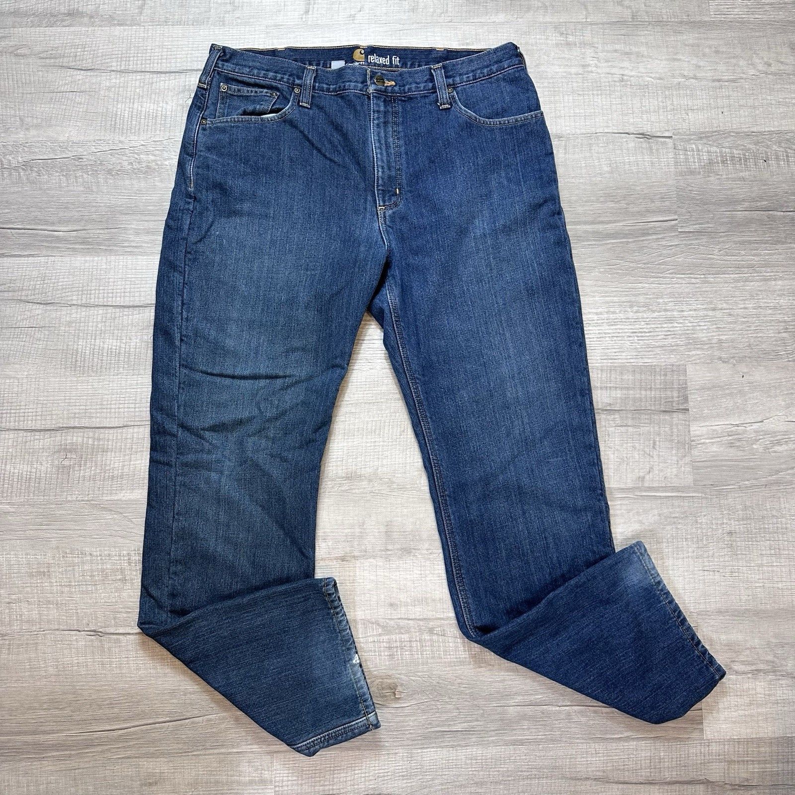 Carhartt Carhartt Relaxed Fit Holter Fleece Lined Jeans 38x34 Dark Size US 38 / EU 54 - 1 Thumbnail