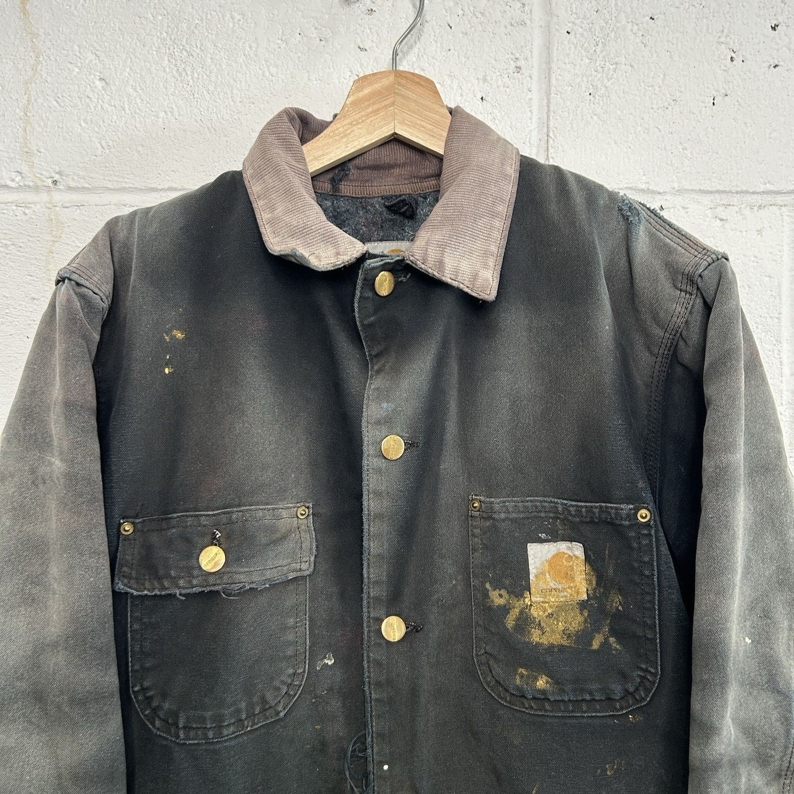 Carhartt Thrashed Vintage Carhartt Blanket-Lined Chore Coat “Black” Size US S / EU 44-46 / 1 - 5 Thumbnail