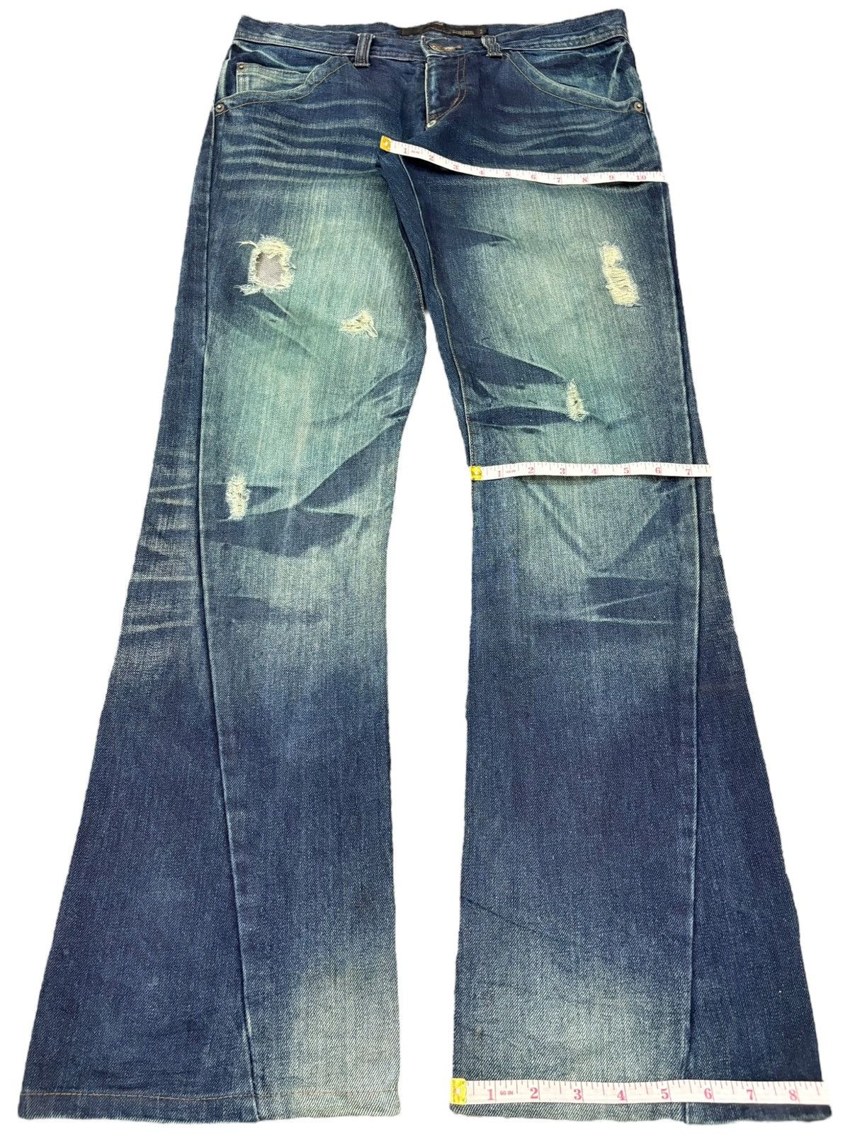 Schlussel Vintage Japanese Schlussel Sick Mud Wash Distress Flare Jean Size US 32 / EU 48 - 9 Thumbnail