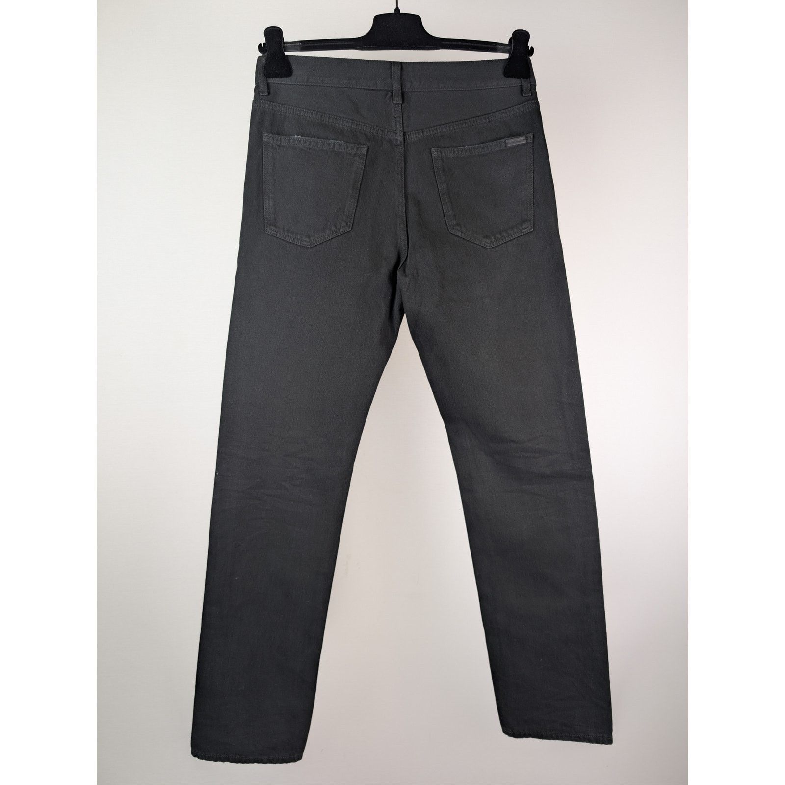 Saint Laurent Paris o1rshd1 Straight Baggy Denim Jeans in Oklahoma Black Size US 29 - 11 Thumbnail