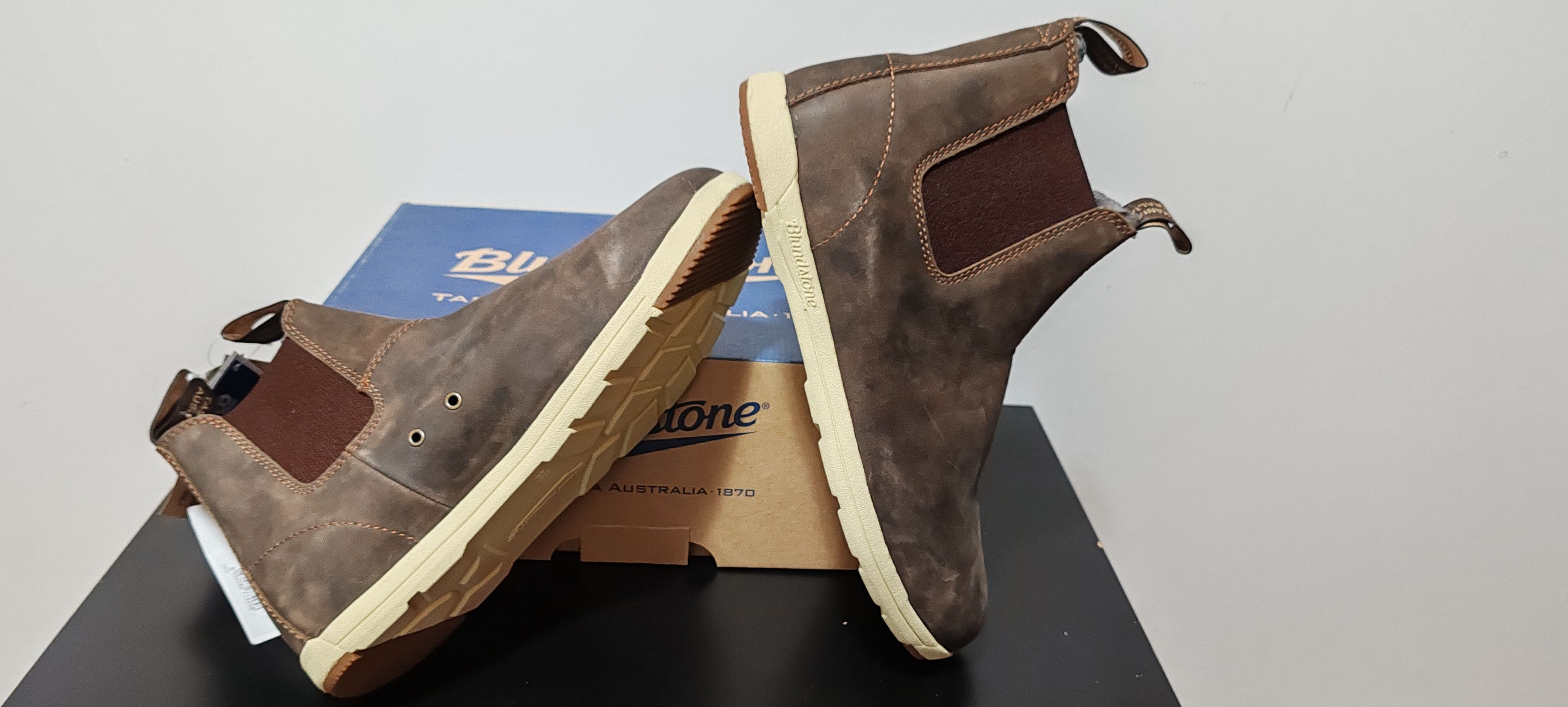 Blundstone Bootes Chelsea Blundstone/Rusti en Cuir Marron Tg:43,5 Size US 9.5 / IT 39.5 - 6 Thumbnail