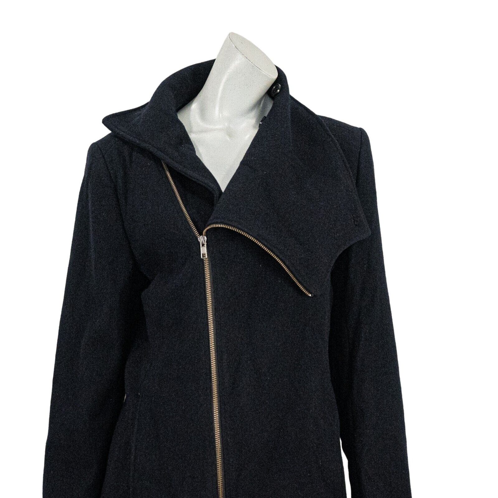 Reiss REISS Women's Wool PETRONE Pea Coat zip up in navy blue Size S / US 4 / IT 40 - 10 Thumbnail