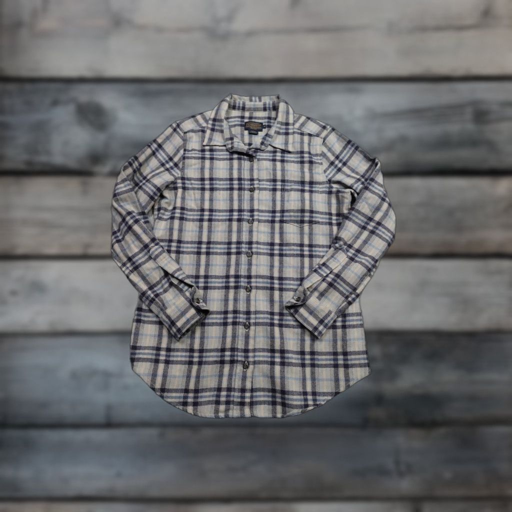 Pendleton Pendleton Button-Up Shirt Mens Medium Gray Plaid Wool Flannel 80s USA Sportsman Size US L / EU 52-54 / 3 - 1 Thumbnail