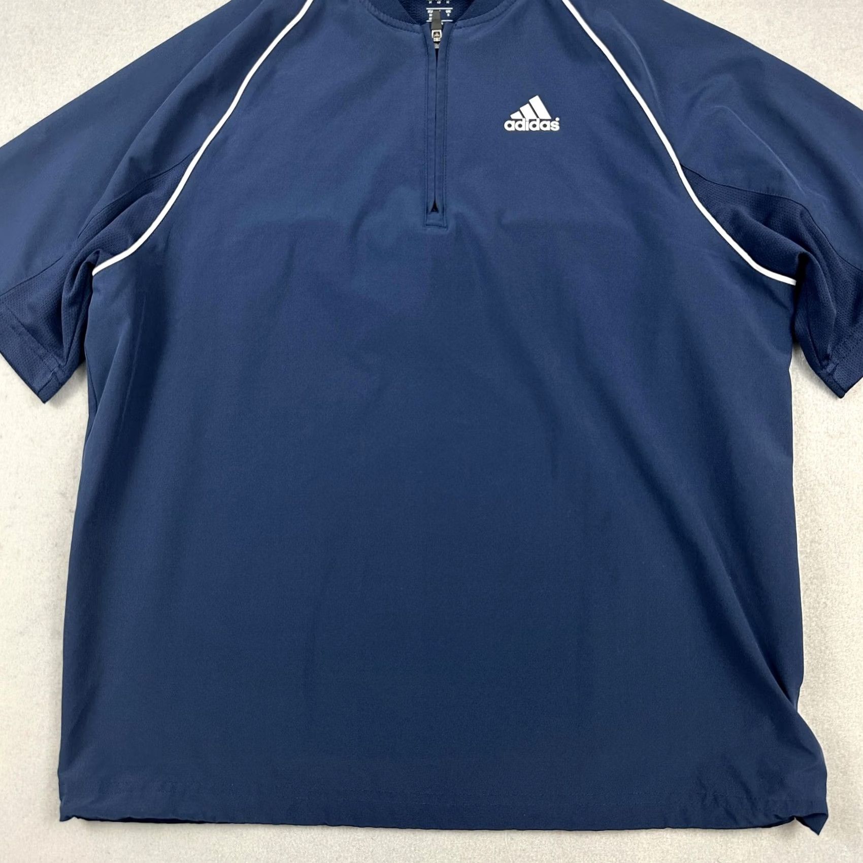 Adidas Adidas Shirt Men Small Blue Quarter Zip Mock Neck Short Sleeve Golf Performance Size US S / EU 44-46 / 1 - 3 Thumbnail