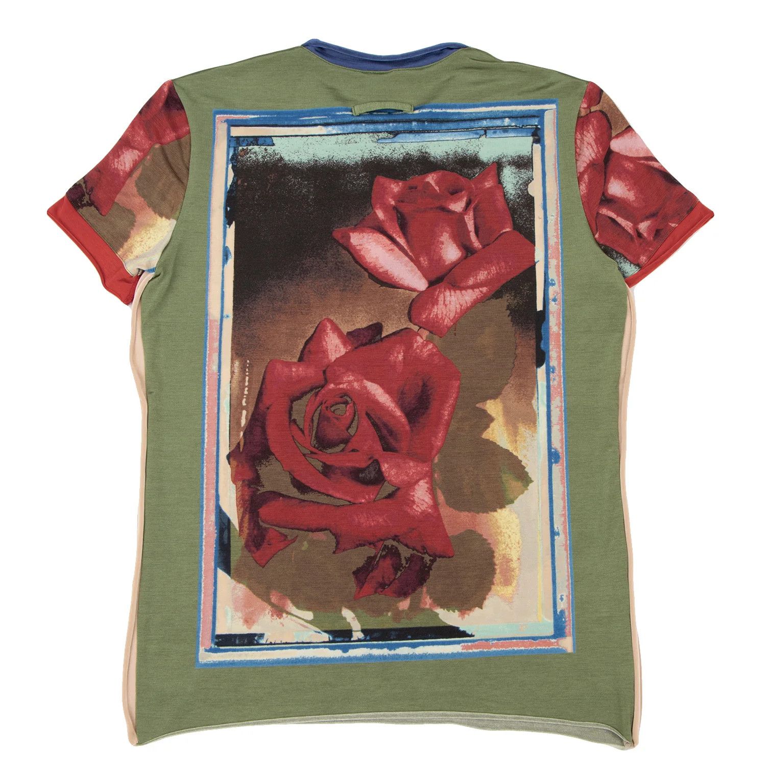 Jean Paul Gaultier Rose Print Nylon Stretch T-Shirt in Red Multi, Size 48 Size US M / EU 48-50 / 2 - 11 Thumbnail