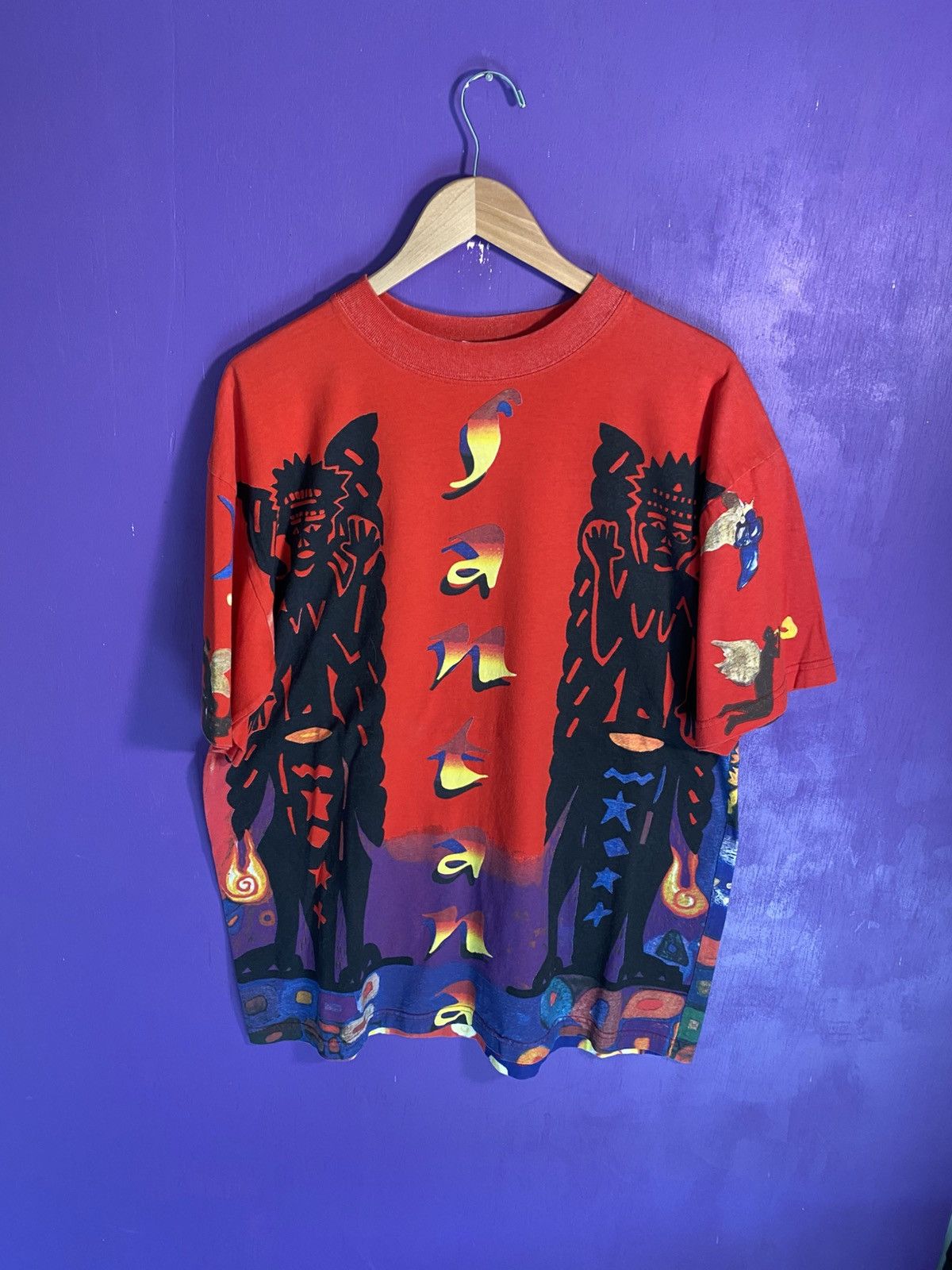 Band Tees Vintage 90s Carlos Santana Heavenly smiles AOP t-shirt Size US XL / EU 56 / 4 - 1 Thumbnail