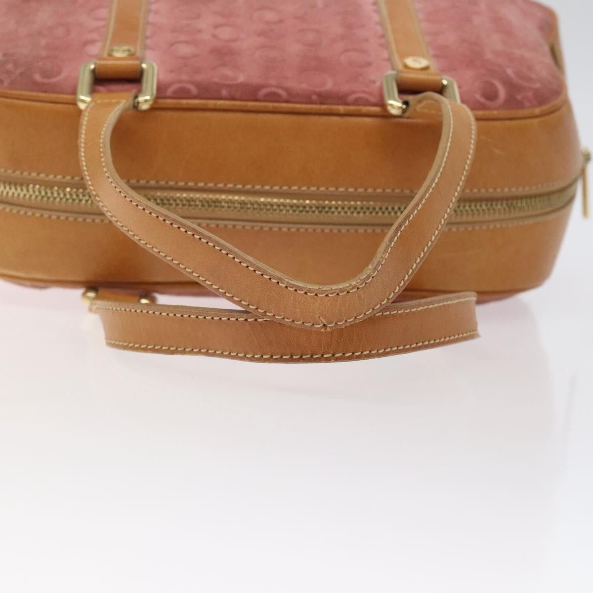 Celine CELINE C Macadam Canvas Hand Bag Suede Pink Gold Size ONE SIZE - 7 Thumbnail