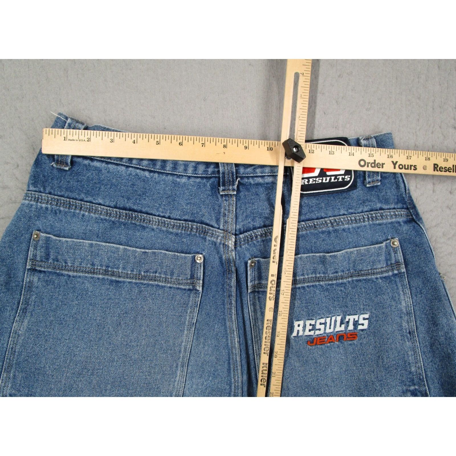 Vintage VINTAGE Results Jeans Mens 36x30 Blue High Rise Carpenter Cargo Straight Leg Denim 90s Hip Hop Retro Mens Size US 36 / EU 52 - 7 Thumbnail