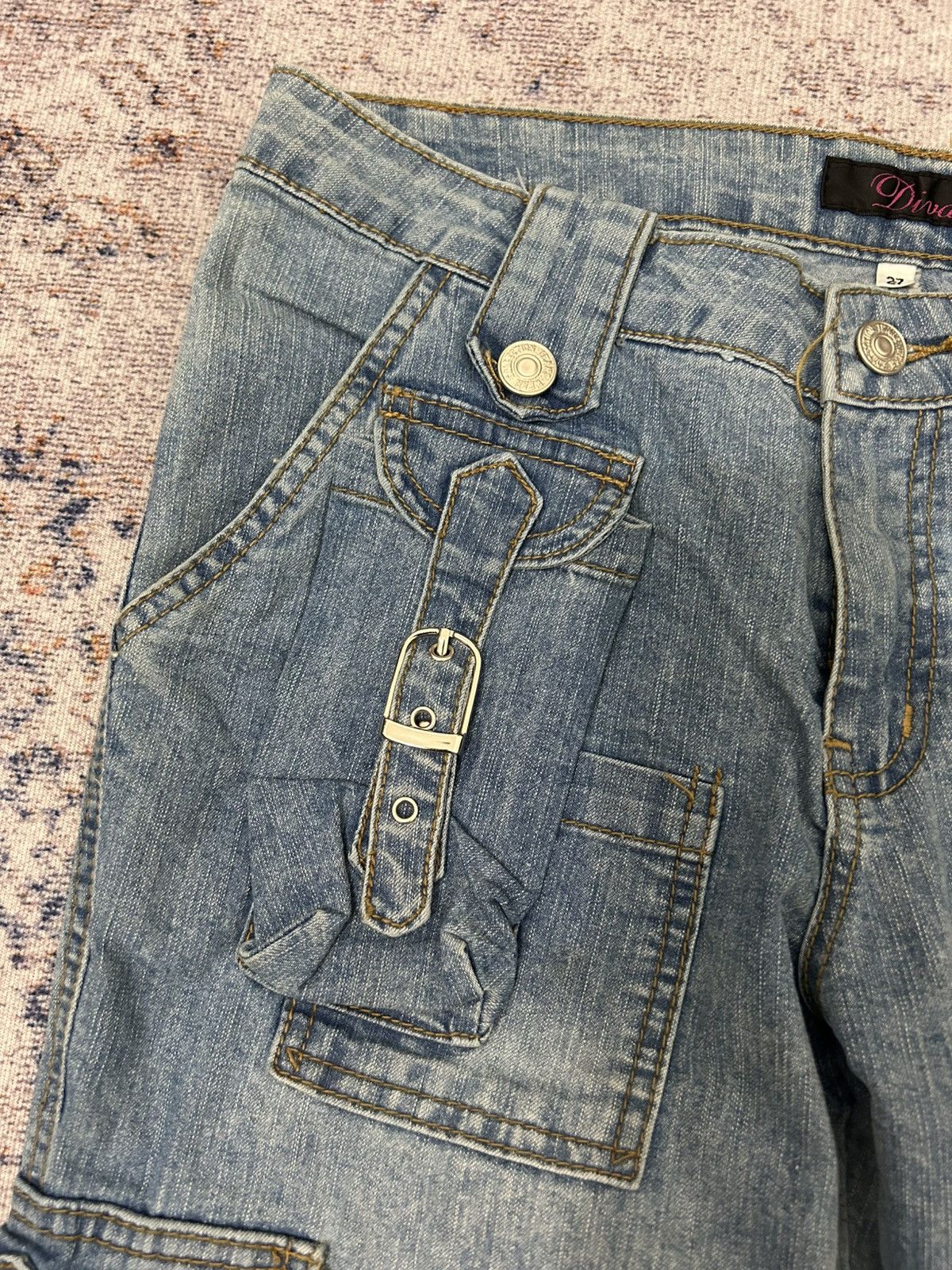 Japanese Brand Diva Cargo Multipocket Flare Jeans Size US 29 - 9 Thumbnail