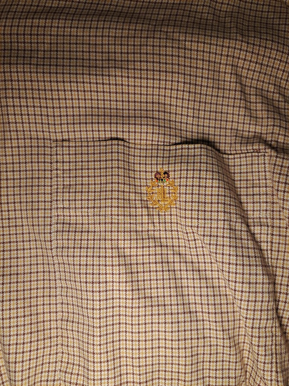 Polo Ralph Lauren Ralph Lauren Dress Shirt Mens Large Orange Houndstooth Check Size 42R - 3 Thumbnail