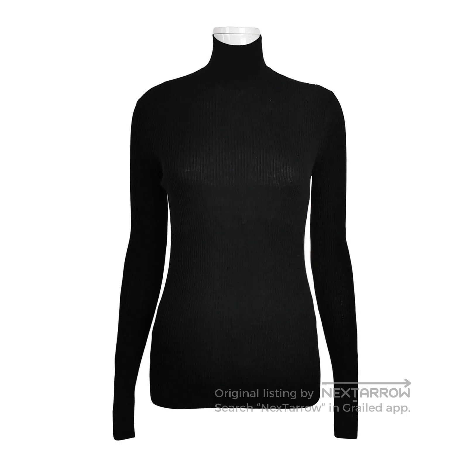 Prada Black Wool Turtleneck Sweater .