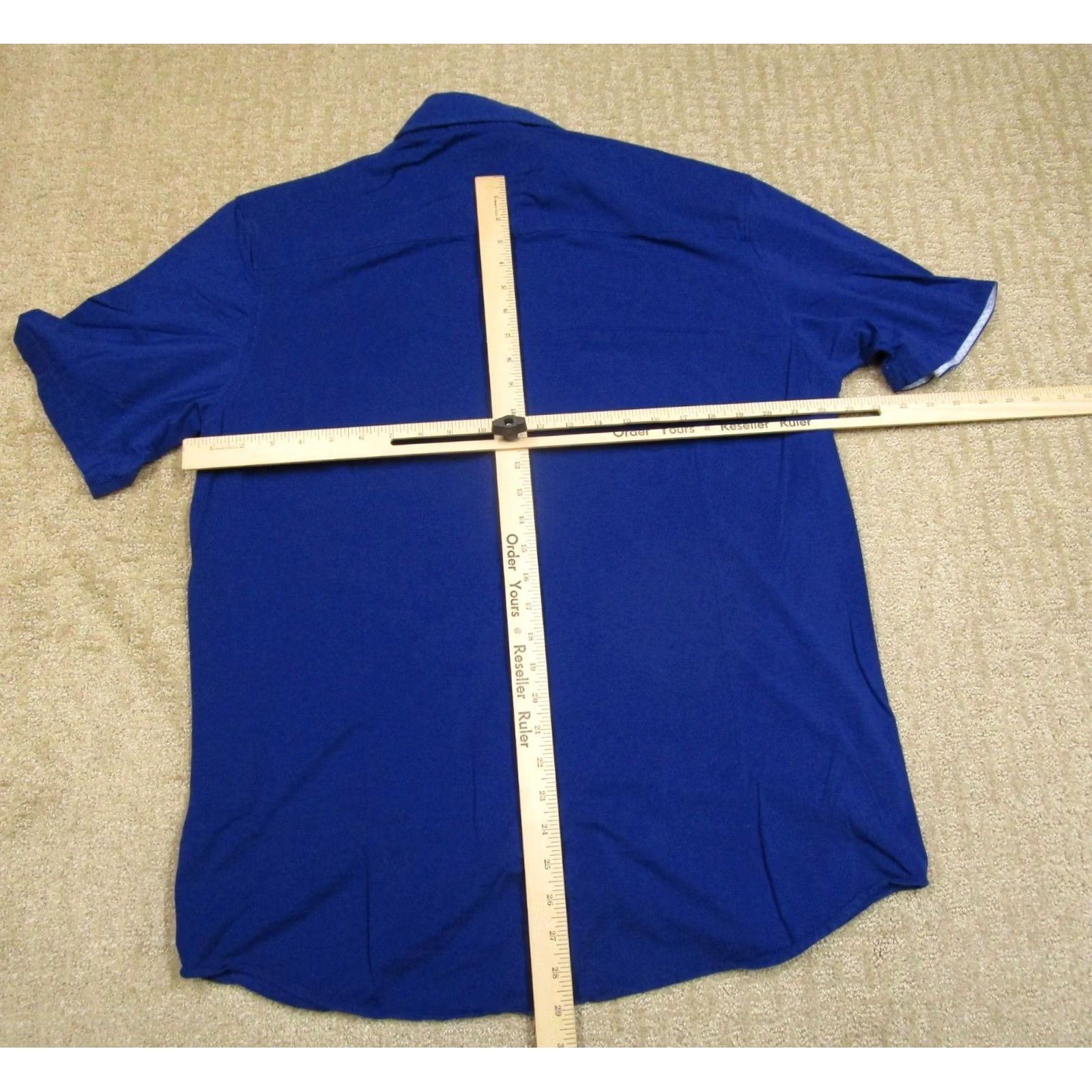 Vintage Buttercloth Shirt Men 2XL Blue Slim Fit Short Sleeve Button Up Wicking Stretch Size US XXL / EU 58 / 5 - 4 Thumbnail