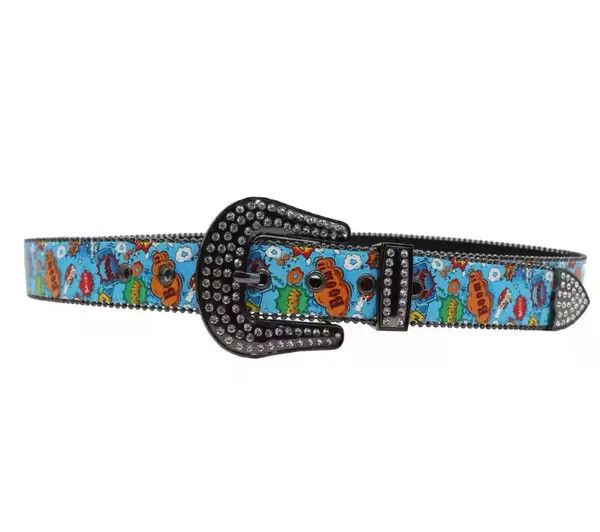 Japanese Brand Harada x Aoba Cloud Letter Printed PU Leather Belt Size ONE SIZE - 3 Thumbnail